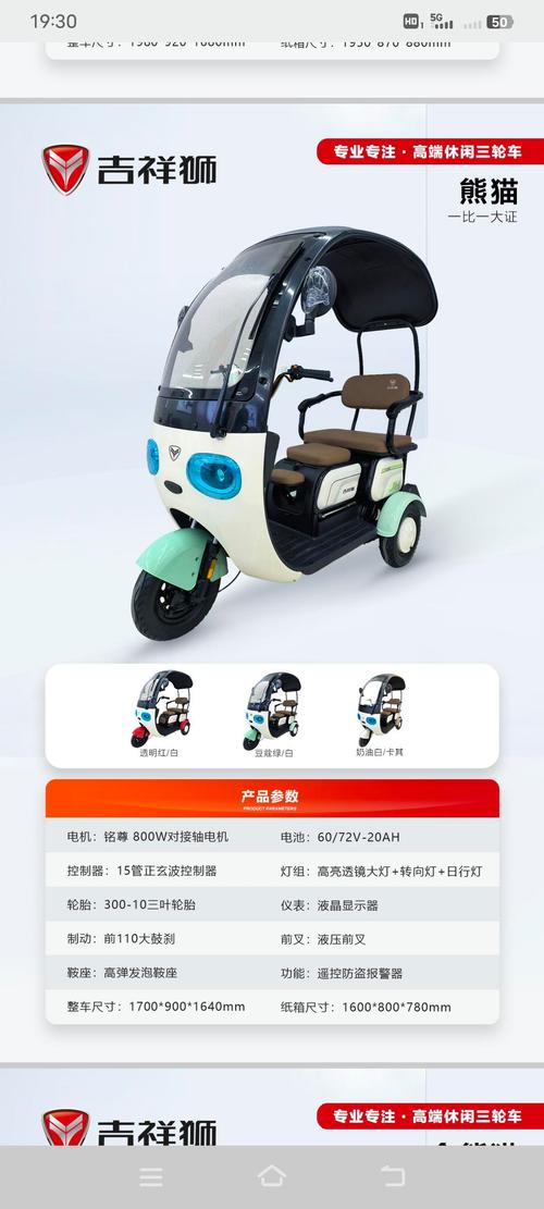 天津吉祥狮电动休闲三轮车生产基地